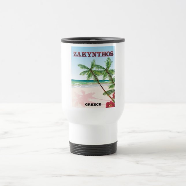 Taza De Viaje Afiche de viaje de Zakynthos Grecia (Centro)