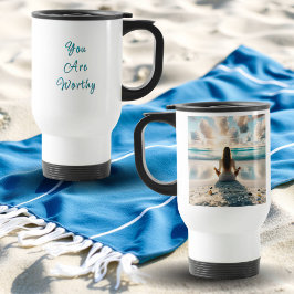 Taza De Viaje Afirmación positiva | Soy digno del amor