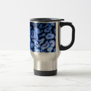 Taza De Viaje Agato de cuarzo azul, geodos azules, patrón abstra