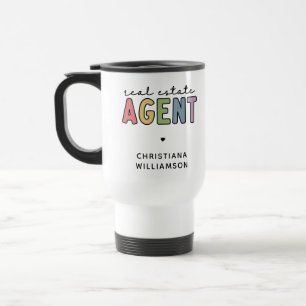 Taza De Viaje Agente inmobiliario de nombre personalizado Rega