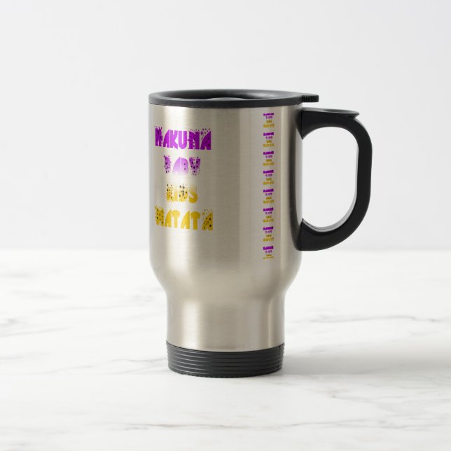 Taza De Viaje Agradable Hakuna Matata Púrpura y Amarillo Niños G (Derecha)