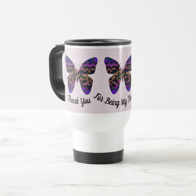 Taza De Viaje Agradecimiento del profesor mariposa brillante (Anverso izquierdo)