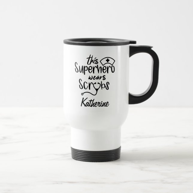 Taza De Viaje Agrega tu nombre | Esta superheroína usa viajes de (Derecha)