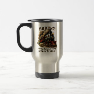 Taza De Viaje Agregar nombre Fácilmente distraído por trenes de
