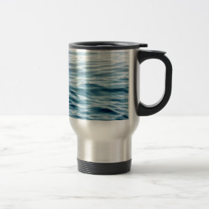 Taza De Viaje Agua azul ondulada
