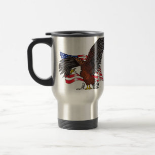 Taza De Viaje Águila americana con cruz