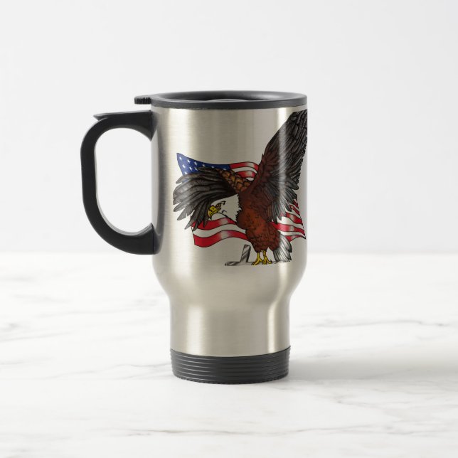 Taza De Viaje Águila americana con cruz (Izquierda)