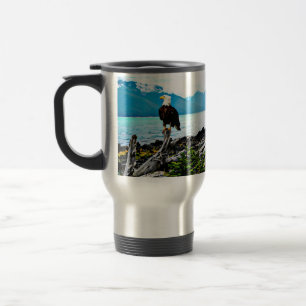 Taza De Viaje Águila Calva En La Costa De Alaska