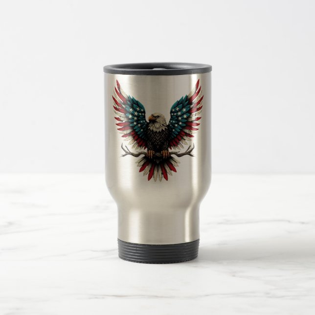 Taza De Viaje Águila calva norteamericana/estadounidense patriót (Centro)