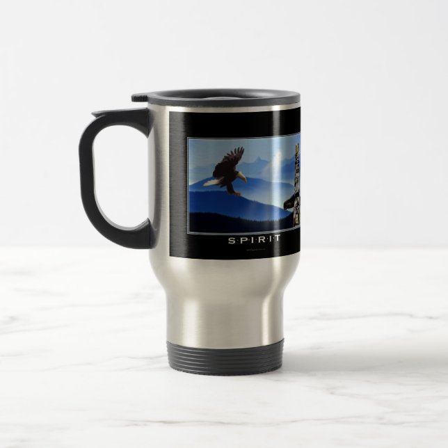 Taza De Viaje Águila calva y jarro de bebida del tótem-polo (Izquierda)