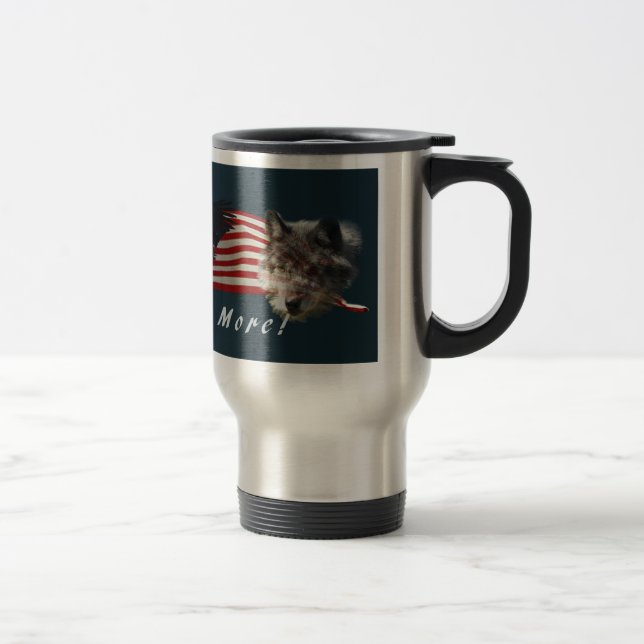 Taza De Viaje Águila, lobo, oso y bandera de EE. UU. (Derecha)