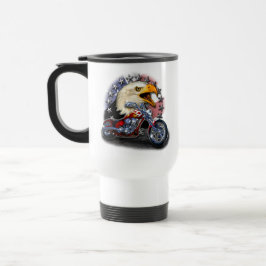 Taza De Viaje Águila Patriótica de Motocicleta