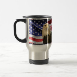 Taza De Viaje Águila y bandera de los Estados Unidos