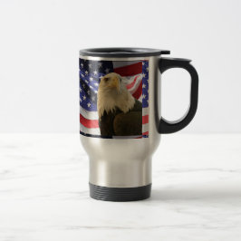 Taza De Viaje Águila y bandera de los Estados Unidos