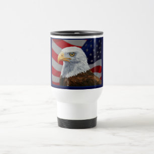 Taza De Viaje Águila y bandera de los Estados Unidos