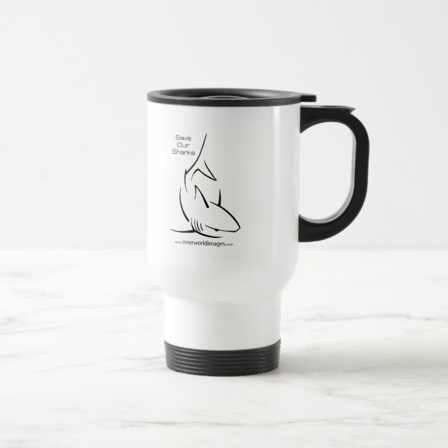 Taza De Viaje Ahorre nuestros tiburones (Derecha)