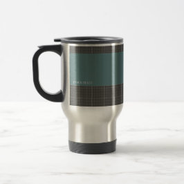 Taza de viaje aislada con rejilla de plano moderno