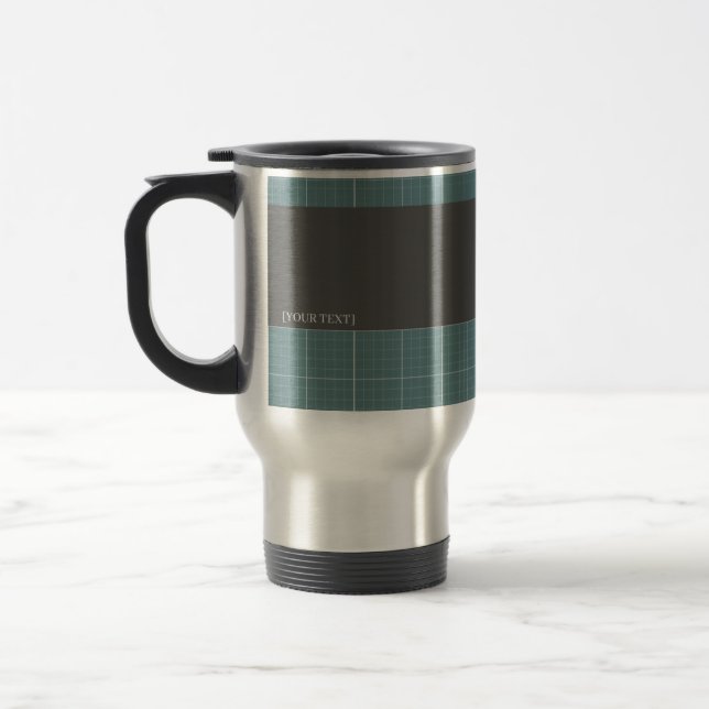 Taza de viaje aislada con rejilla de plano moderno (Izquierda)
