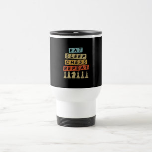 Taza De Viaje Ajedrez - Comer Sleep Chess Repetir