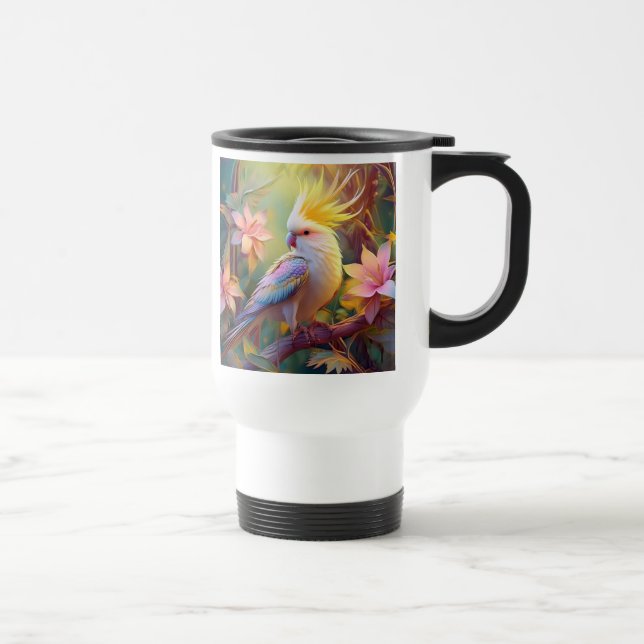 Taza De Viaje Ala irlandesa Cockatiel Fantasy Bird (Derecha)