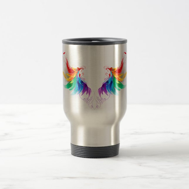 Taza De Viaje Alas del arco iris fluidas (Centro)