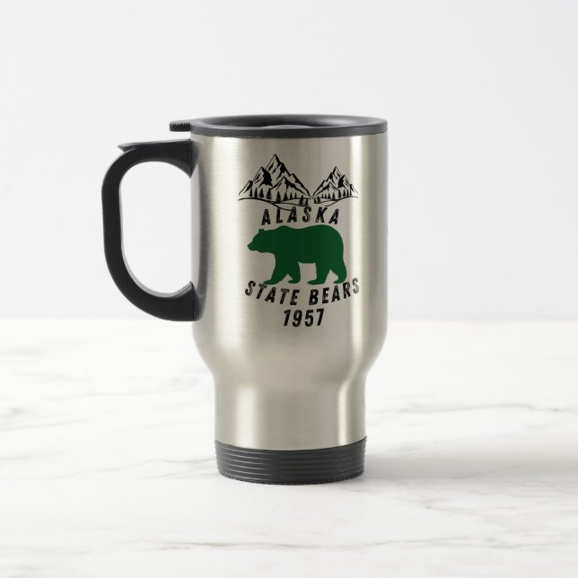 Taza De Viaje Alaska State tiene diseño negro retro de 1957 (Izquierda)