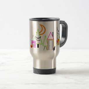 Taza De Viaje aldea de Halloween personalizada negro naranja mor
