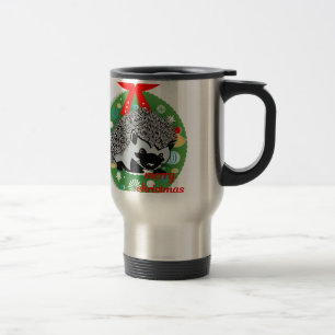 Taza De Viaje alegre navidad hedgehog