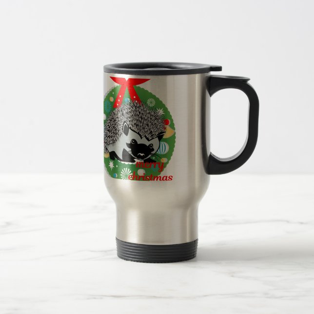 Taza De Viaje alegre navidad hedgehog (Derecha)