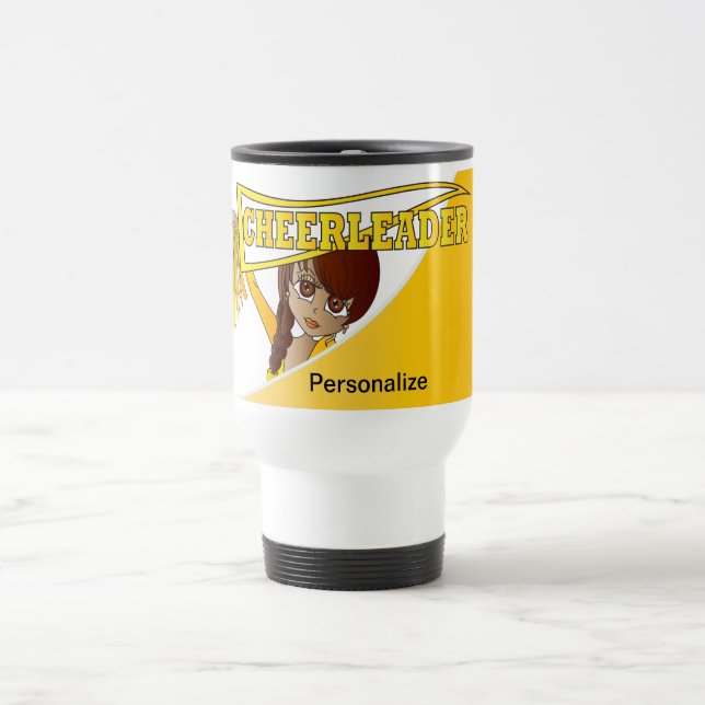 Taza De Viaje Alegre personalizado amarillo (Centro)