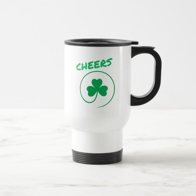 Taza De Viaje Alegres, Trampeolas, Shamrock, Green Irlandés, St  (Derecha)