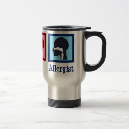 Taza De Viaje Alergia Médica Paz Amor Alérgico