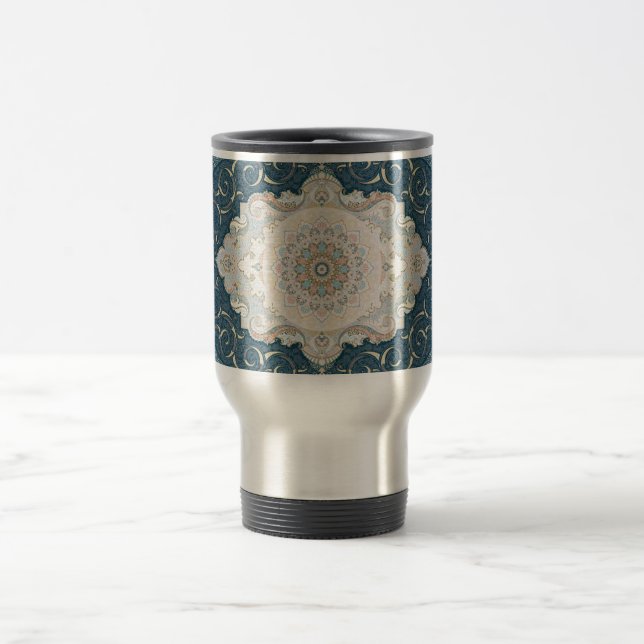 Taza De Viaje Alfombra persa anticuada turca (Centro)