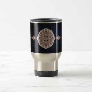 Taza De Viaje Alfombra Persa Turca Azul Antigua