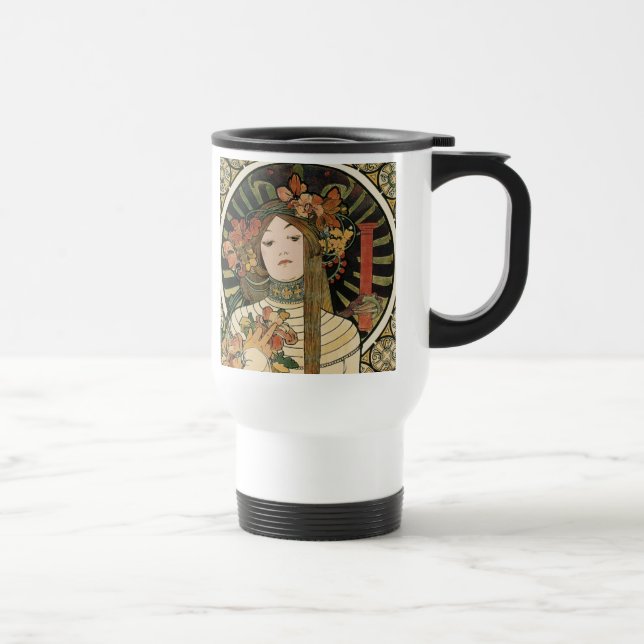 Taza De Viaje Alfonse Mucha Trappistine Nouveau (Derecha)