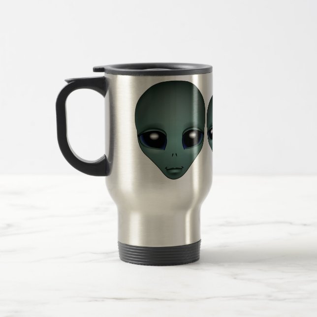 Taza De Viaje Alien Mug Gray Cups Extraterrestres y Vidrio Extra (Izquierda)