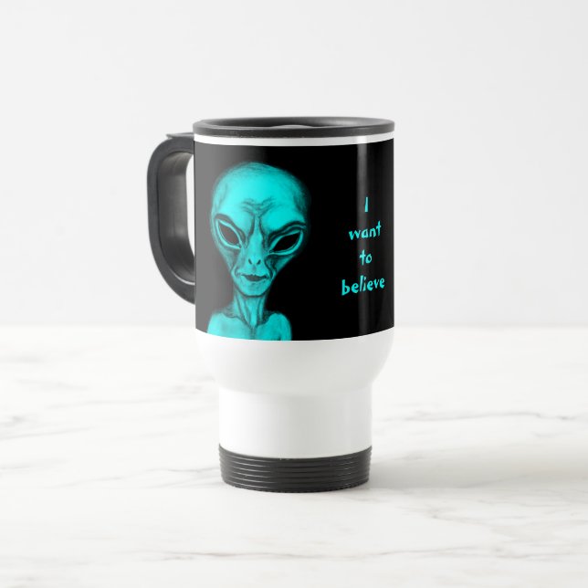 Taza De Viaje Alien, quiero creer (Anverso izquierdo)