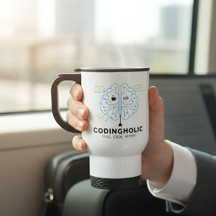 Taza De Viaje Alimenta tu cerebro adicto a la codificación desar