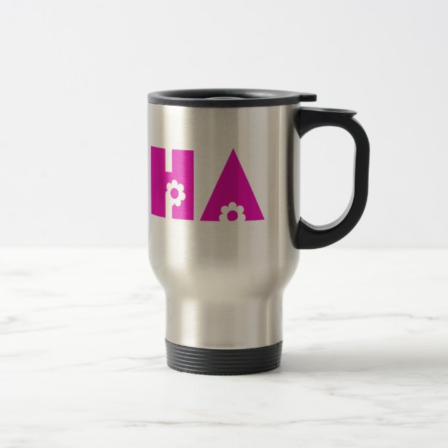 Taza De Viaje Aloha en flores rosas (Derecha)