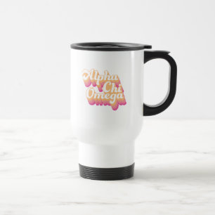 Taza De Viaje Alpha Chi Omega   Escritura Groovy