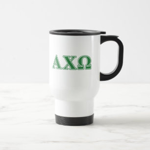 Taza De Viaje Alphi Chi Omega Letras Verdes