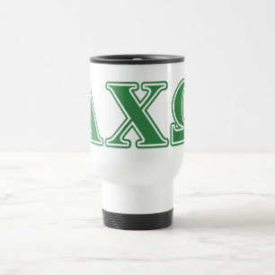 Taza De Viaje Alphi Chi Omega Letras Verdes