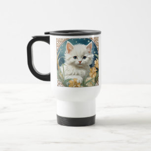 Taza De Viaje Alphonse Mucha Art Nouveau Kitten