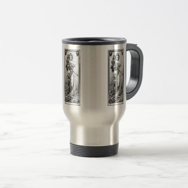 Taza De Viaje Alphonse Mucha Flores rotas (Anverso derecho)