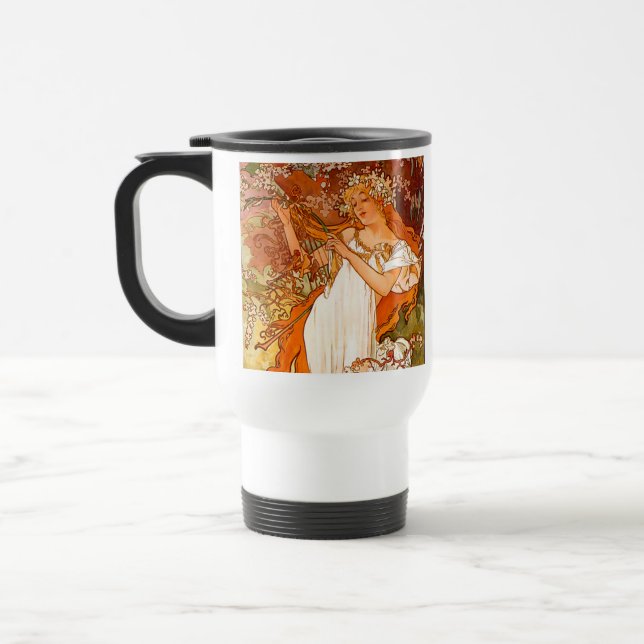 Taza De Viaje Alphonse Mucha modernidad primavera (Izquierda)