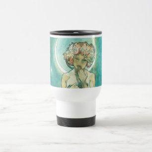 Taza De Viaje Alphonse Mucha Moonlight Clair De Lune Art Nouveau
