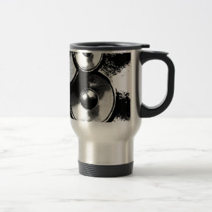 Taza De Viaje Altavoces de música en blanco y negro