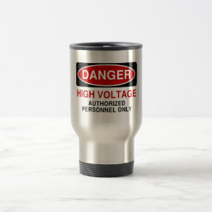 Taza De Viaje Alto voltaje del peligro