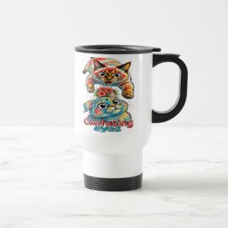 Taza De Viaje Amante de gatos gato divertido Siamés y Chartreux