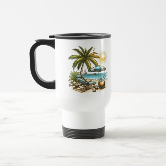 Taza De Viaje Amante de la playa (Izquierda)